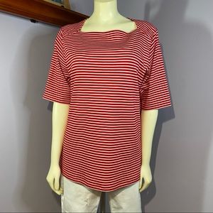L.L. Bean Pima Cotton Striped Boatneck Top
